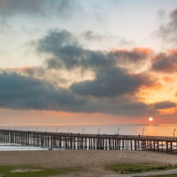 Sunset at dusk Ventura pier California
