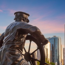 Captain on the Helm statue in Chicago