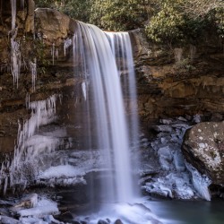 Cucumber Falls in the Ohiopyle State Park in winter