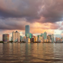 Dawn view of Miami Skyline 