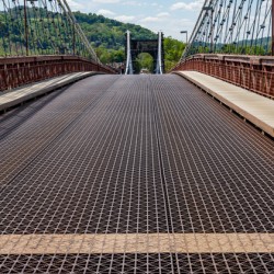 Suspension bridge over the Ohio river in Wheeling WV