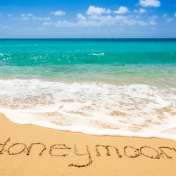 Romantic memory of honeymoon on tropical island