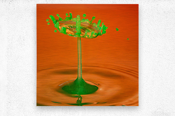 Water droplet collision crown  Metal print