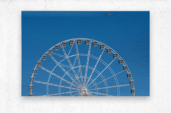 White ferris wheel on Steel Pier in Atlantic City  Metal print
