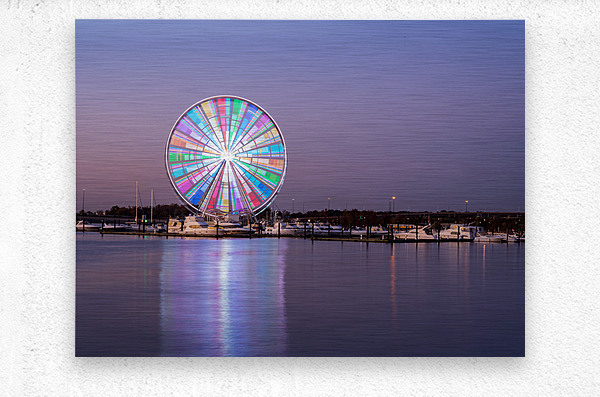 Ferris wheel at National Harbor Washington DC  Metal print