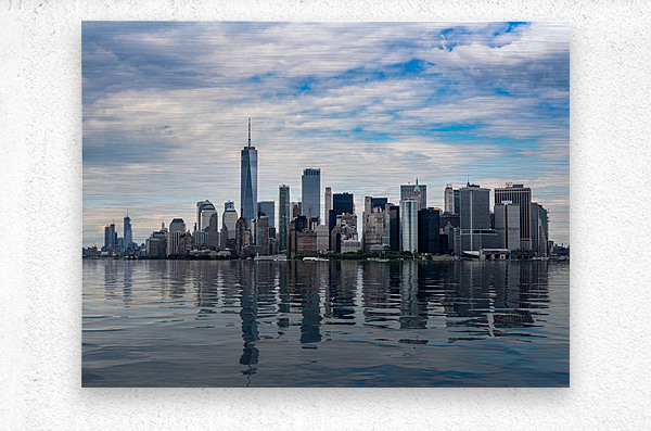 Panorama of Manhattan with calm artificial water  Metal print
