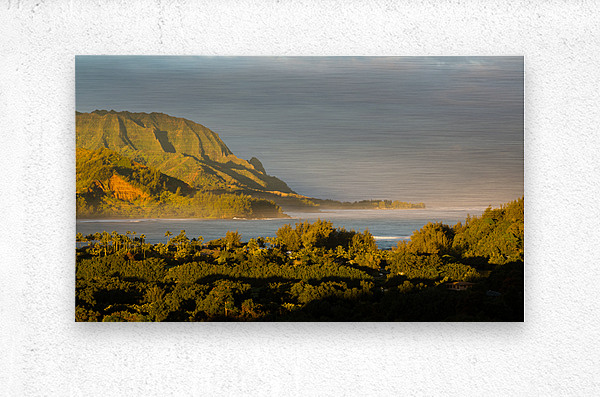 Panorama of Hanalei on island of Kauai  Metal print