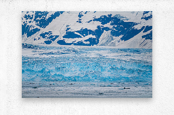 The Hubbard glacier near Valdez in Alaska on cloudy day  Metal print
