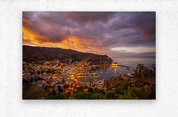 Sunset in Avalon on Catalina Island  Metal print