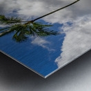 Waioli Huiia Church stands in Hanalei Kauai with waterfalls in Metal print