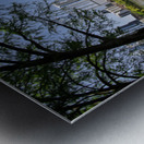 Fisheye lens view of Austin skyline including Congress bridge Metal print