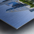 Fisheye lens view of Austin skyline including Lady Bird Lake Metal print