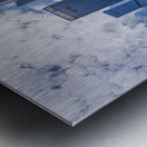 View of Hudson Yards buildings across the subway station platfor Metal print