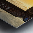 Bridges behind the railroad bridge in Austin at sunset Metal print