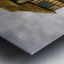 Oil painting of the 13th Century fortified manor house in Shrops Metal print