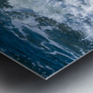 Frozen motion of waves crashing onto a pebble beach on the Isle  Metal print