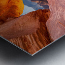 Natural arch on Atlatl Rock with scenic backgound added Metal print