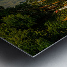 Flower strewn balconies of a hotel in Alpine village of Leavenwo Impression metal