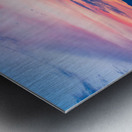 Sunset over Lake Chelan with silhouette of couple paddling on pa Impression metal