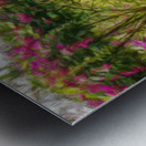 Oil painting of vintage wooden rocking chair with a straw hat re Metal print