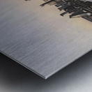 Charcoal sketch aerial Austin downtown skyline Metal print