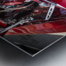 Engine compartment of chromed Camaro Metal print