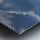 Old rowing boat marooned at sea Metal print