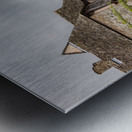 Stokesay Castle in Shropshire on cloudy day Metal print