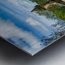 Old stone railway viaduct over River Nidd in Knaresborough Metal print