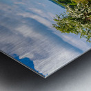 Bluebells by the path on Old Oswestry hill fort in Shropshire Metal print