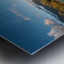 Rainbow over Hanalei bay in panorama across the ocean Metal print