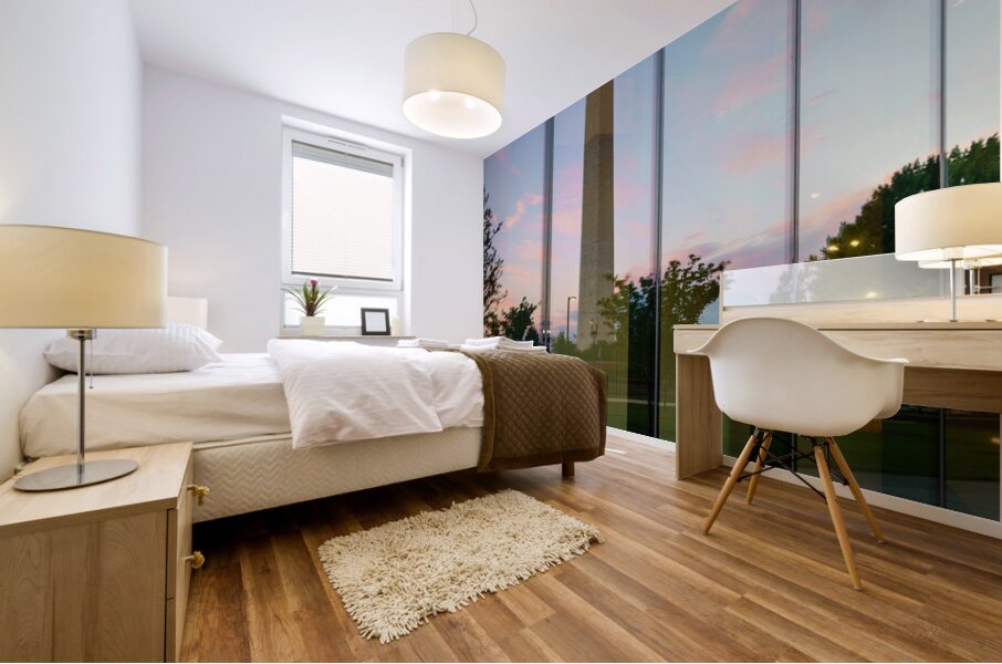 Reflection of Washington in African American Museum Mural print