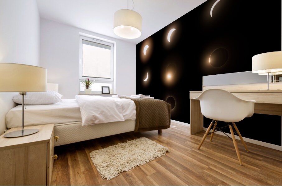 Composite of the stages of 2024 solar eclipse Mural print