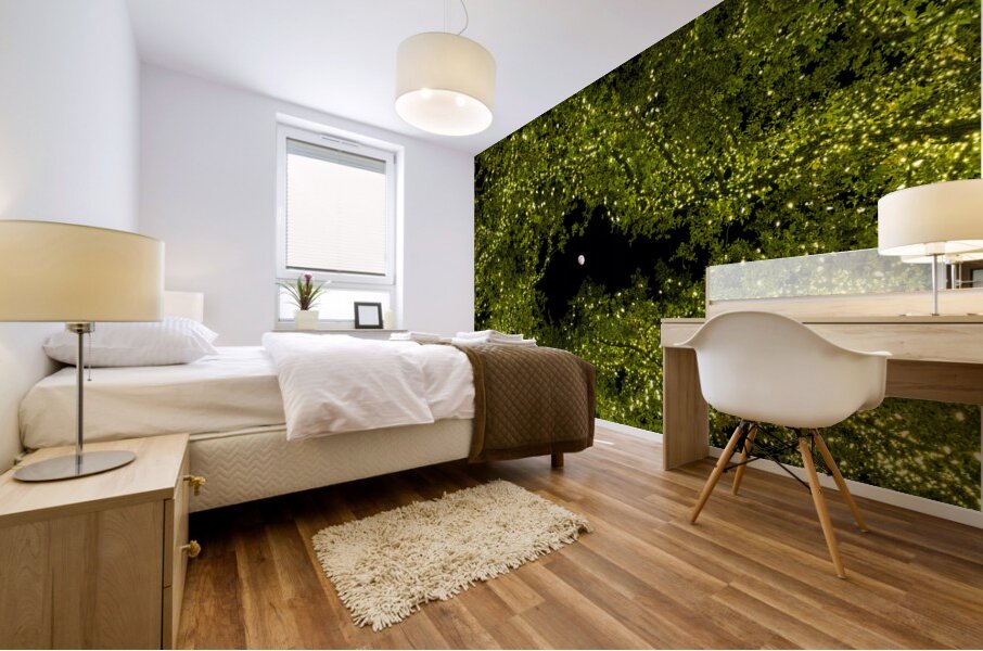 Holiday lights spectacular in trees of Johnson City Texas Mural print