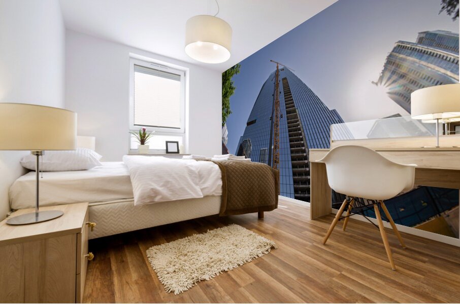 The Republic building in Austin Texas seen through fisheye lens Mural print