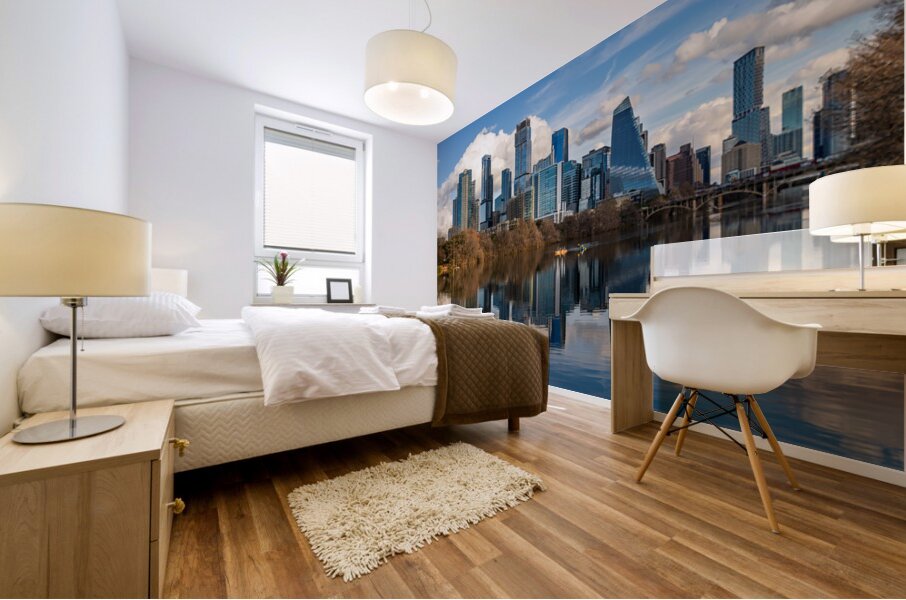 Classic Downtown Austin Texas Skyline with Sail Building from th Mural print