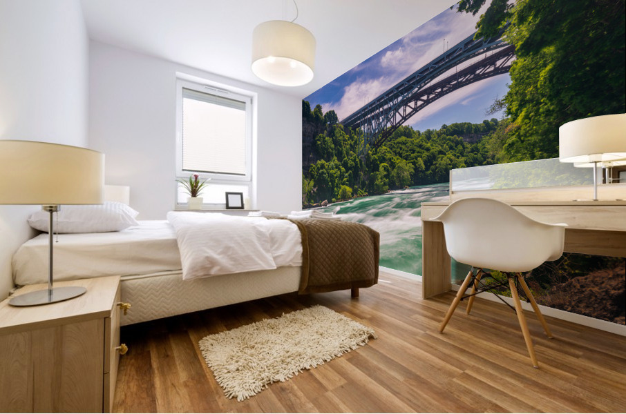 Niagara River at Whirlpool Bridge in Canada Mural print