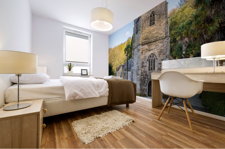 St Just in Roseland parish church in Cornwall UK Mural print