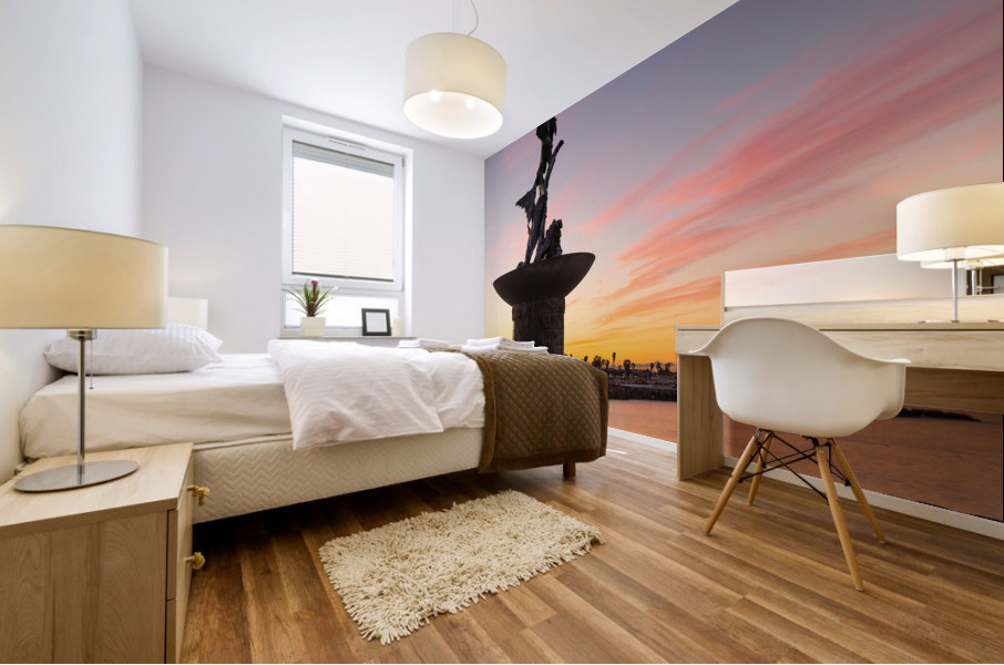 Mermaid statue entrance Ventura harbor Mural print