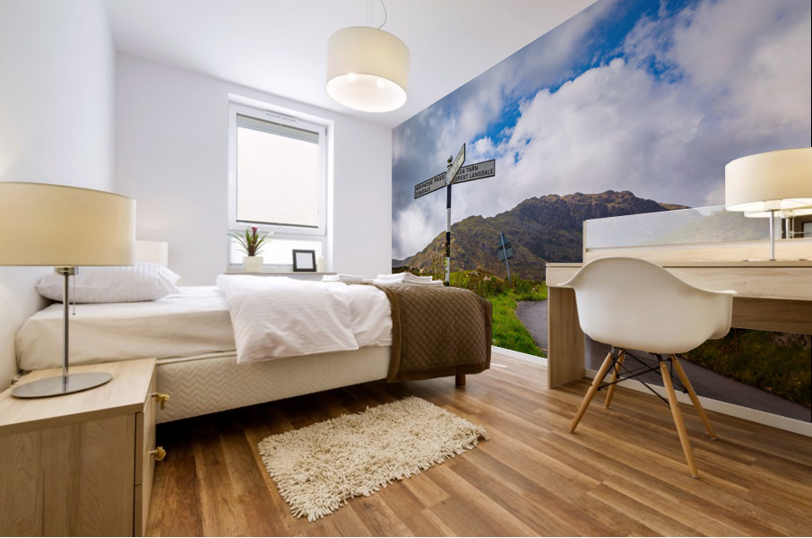 Langdale sign in english lake district Mural print