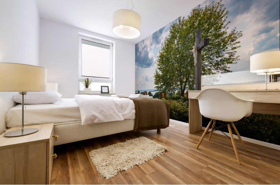 Statue of Jesus at Port Tobacco Maryland Mural print