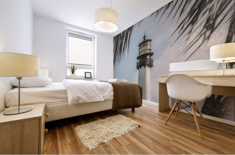 Charcoal Cape Florida lighthouse  Mural print