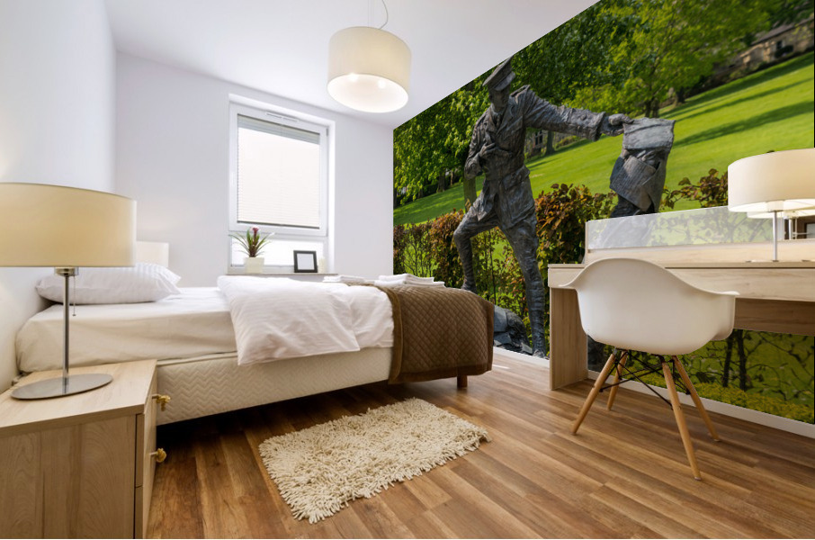  Portrait of Wilfred Owen statue in Oswestry park in Shropshire Mural print