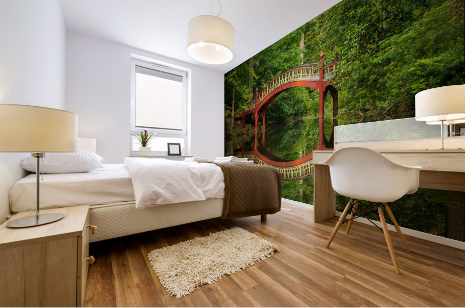 Crim Dell bridge at William and Mary college Mural print