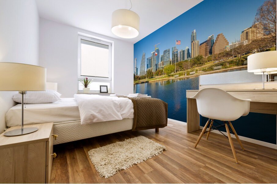 Cityscape of apartments and offices  in downtown Austin Texas Impression murale