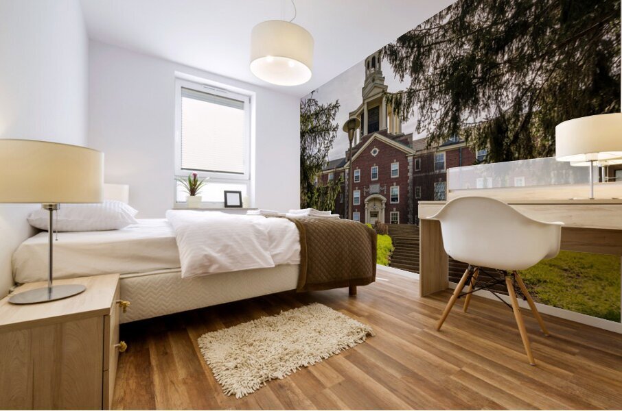 Facade of iconic Stuyvesant Hall at Ohio Wesleyan University Mural print