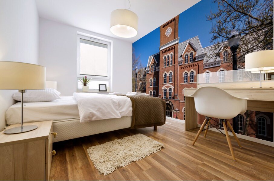 Facade of iconic University Hall on the Oval at OSU in Columbus  Mural print