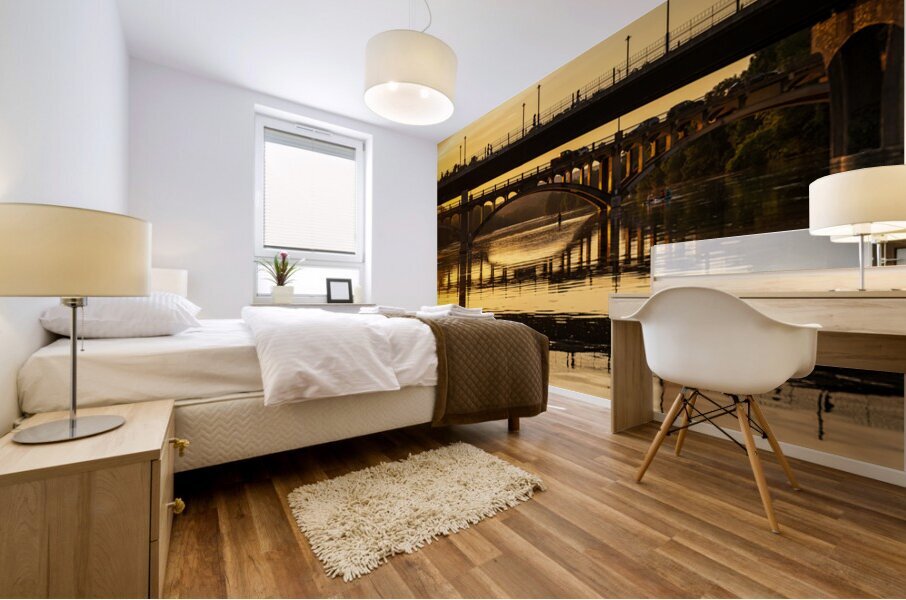 The Pfluger pedestrian bridge with the Lamar Boulevard bridge be Impression murale