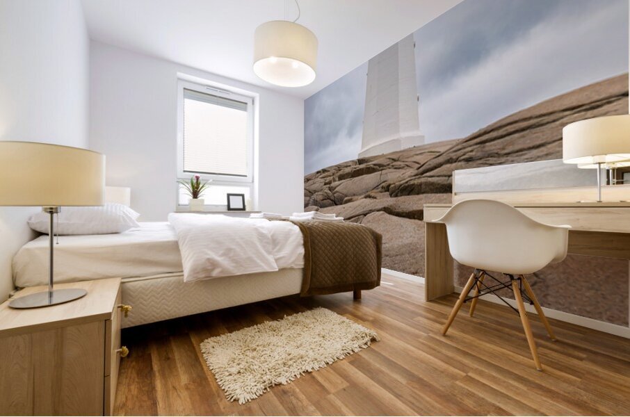 Famous Peggys Cove lightouse near Halifax in Nova Scotia Canada Mural print