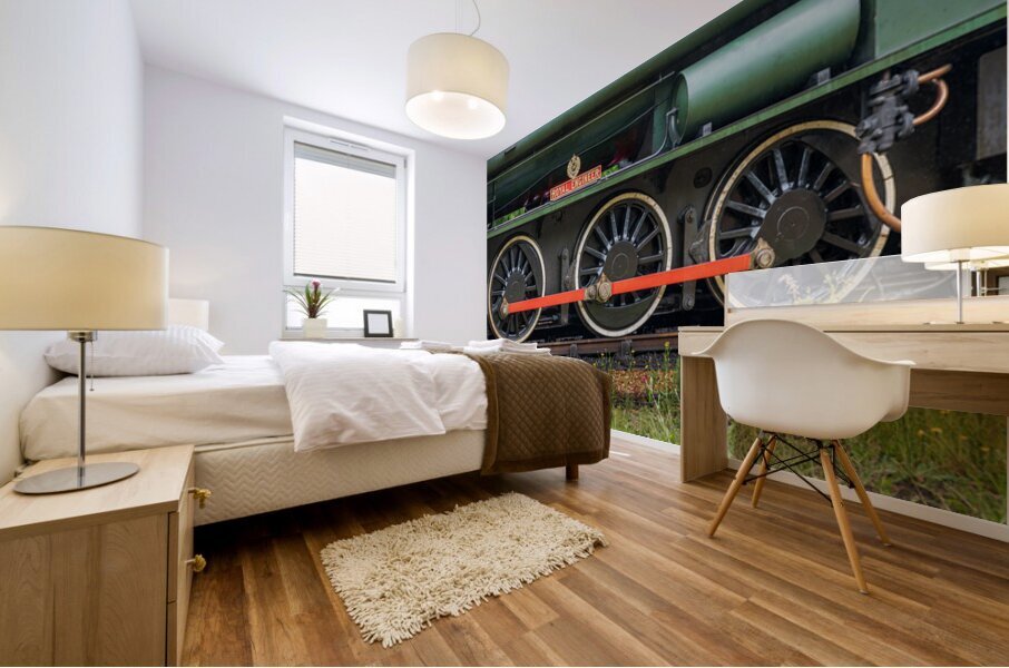 Detail of the wheels and coupling rod on the Isle of Wight Steam Impression murale